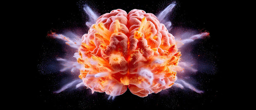 Exploding Brain In Abstract Art Design