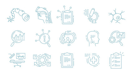 Medical Science Line Icons Set for Presentation