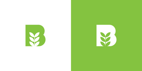Letter B Plant Leaf Logo Design © Dimas