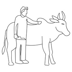 Eid Cow and Owner � Islamic Sacrifice Concept