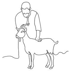 Muslim Boy Bringing Goat � Eid Sacrifice Icon