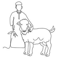 Happy Boy with Goat � Eid Celebration Icon