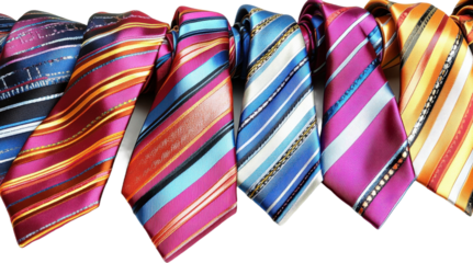 Colorful Striped Neckties Showcase