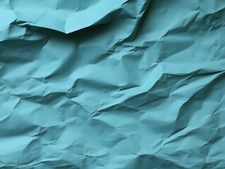 Fototapeta premium Crumpled teal paper texture