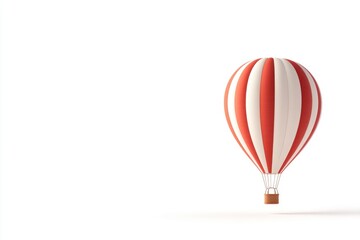 Obraz premium Colorful hot air balloon flying up high on white background