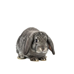 灰色ウサギの可愛い横顔 柔らかな光で撮影 静かな雰囲気