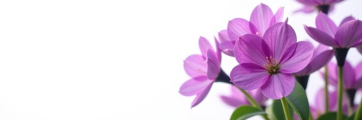 Obraz premium Intense purple flower bunch, pure white setting, bloom, botanical