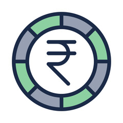 Indian Rupee Symbol in Circular Graphic