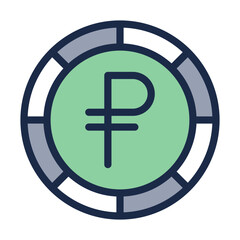 Obraz premium Rouble Coin Icon