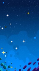 Obraz premium Celestial Dreamscape: Vibrant Blue Galaxy Art