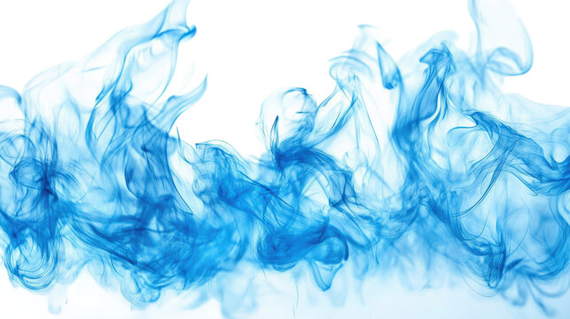 Abstract Blue Flames and Smoke - Powered by Adobe