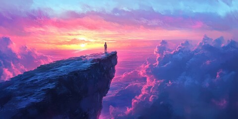 Solitude on a Cloud-Kissed Pinnacle