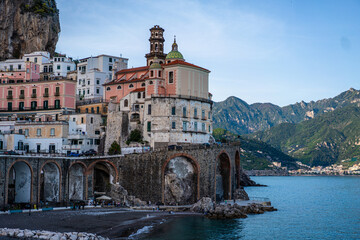Colorful buildings of Atrani, Amalfi Coast, Italy