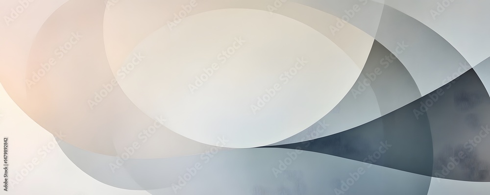 Poster abstract design with flowing shapes and soft colors.