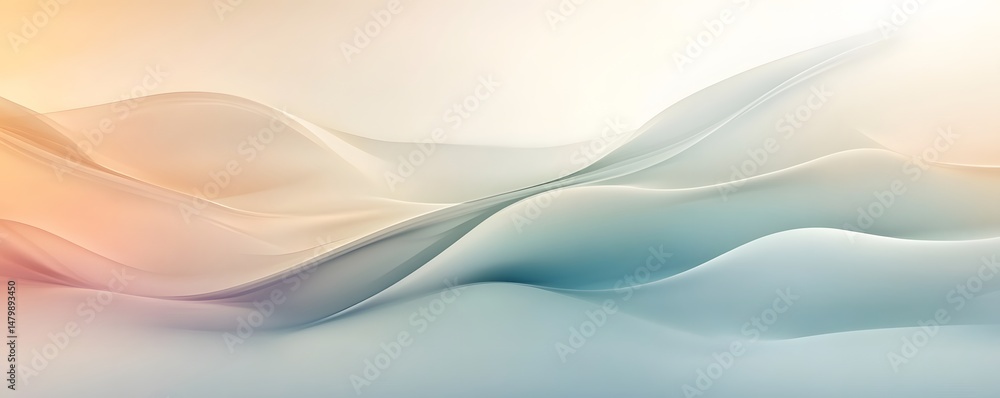 Poster abstract design with flowing, soft curves.