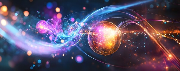 Colorful abstract design with vibrant energy flow.