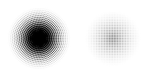 Set of black halftone dots backgrounds. vector modern dots halftone,Pop art comic style gradient circle halftone set Vector isolated on white background dots pattern