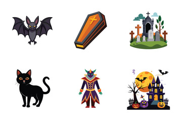 Fototapeta premium Set Halloween Icons