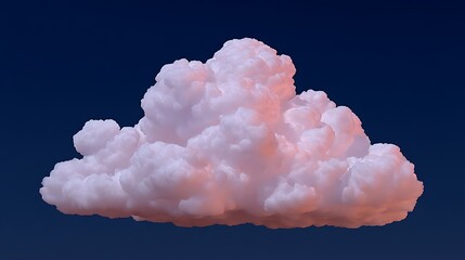 Dreamy Pink Cloud with 3D Render, and Night Sky.