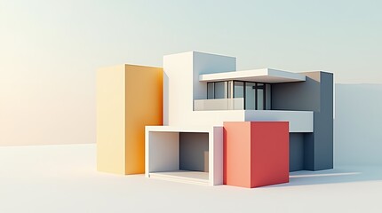 3d render of a modern building