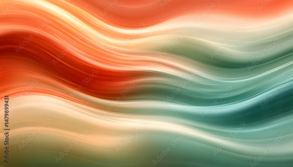 Aufkleber abstract wavy design with warm and cool color gradients.