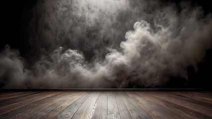 Amazing smoke on a black background, creating a dark and deep atmosphere with fog effect.