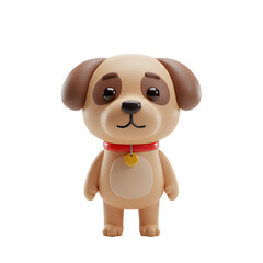 Adorable 3D Rendered Cartoon Puppy Dog Character Design: A Cute Canine Companion for Digital Projects