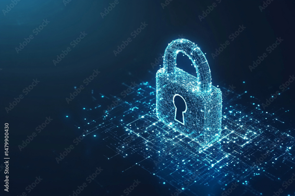 Aufkleber digital lock security system network protection data safety online privacy
