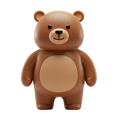 Obraz premium Adorable 3D Rendered Brown Teddy Bear Toy Character Design Illustration for Children's Book or App