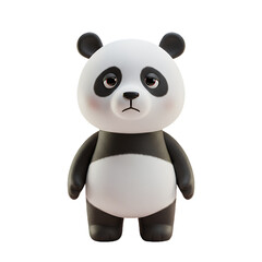 Naklejka premium Adorable 3D Rendered Panda Bear with a Sad Expression: A Cute and Heartfelt Digital Illustration