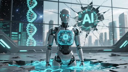 Awakening of a Futuristic AI Robot