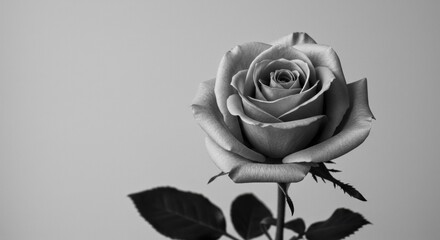 Timeless elegance a single rose in monochrome beauty breathtaking simplicity