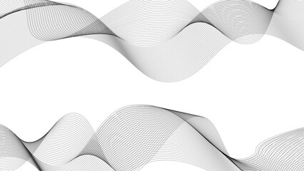 Abstract Flowing Wave Lines on White. Smooth Fluid Lines Abstract Art for background. abstract vector illustration of gray colored wave lines on white background