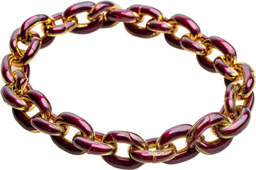 Fototapeta premium Red and Gold Oval Chain Bracelet