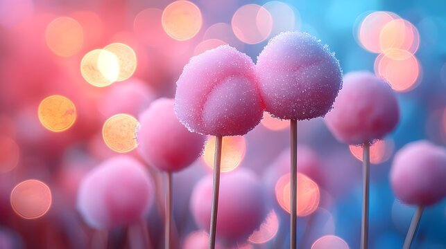 Pastel Rainbow Cotton Candy on Stick