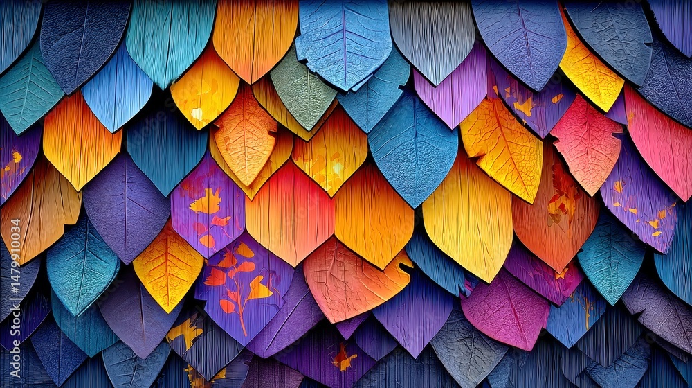 Poster intricate shingle mosaic, showcasing a harmonious arrangement of overlapping roof shingles that form