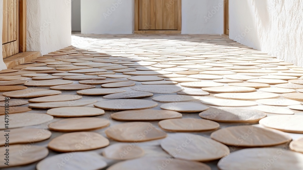 Poster architectural serenity, textured shingles blend seamlessly with lush greenery, creating a harmonious