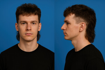 Clean Men’s Mullet Haircut with Tapered Sides and Front View