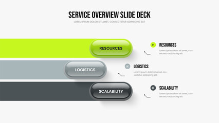 Project Proposal Three Element Infographic Slide Design. Business Report 3 Option Diagram Presentation Layout. Financial Solution Frame Template Vector Illustration.