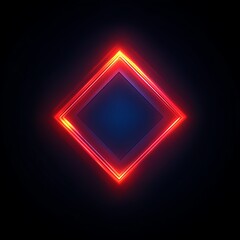 Neon glowing diamond frame