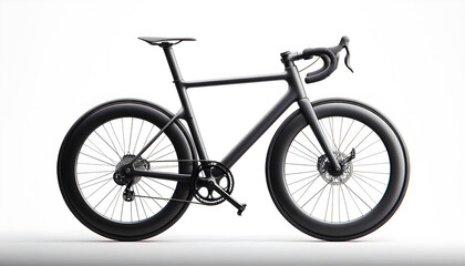 Fototapeta premium Minimalist bicycle with carbon frame, image created using Ai