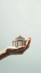Miniature dome museum in hand