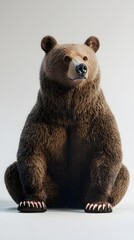 Fototapeta premium Digital rendering of a large brown bear seated.
