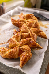 Apricot Puff Pastry Pinwheels. Pastry. Dessert. Food. Apricot jam