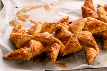 Apricot Puff Pastry Pinwheels. Pastry. Dessert. Food. Apricot jam