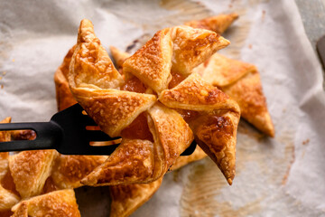 Apricot Puff Pastry Pinwheels. Pastry. Dessert. Food. Apricot jam