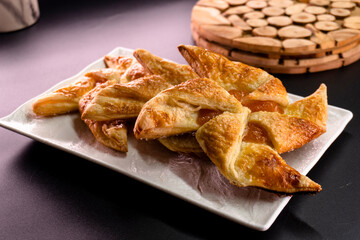 Apricot Puff Pastry Pinwheels. Pastry. Dessert. Food. Apricot jam