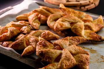 Apricot Puff Pastry Pinwheels. Pastry. Dessert. Food. Apricot jam