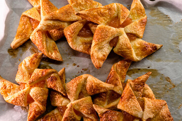 Apricot Puff Pastry Pinwheels. Pastry. Dessert. Food. Apricot jam