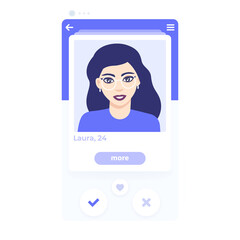 Dating mobile app design, icon ui